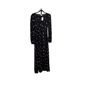 Miss Selfridge Black Floral Long Sleeve Dress